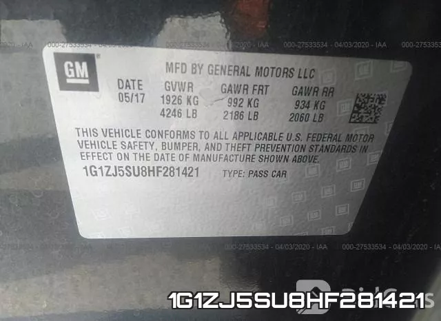 1G1ZJ5SU8HF281421 фото 10