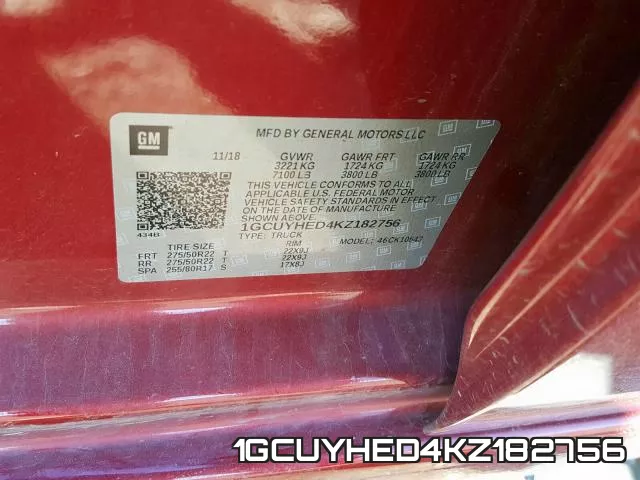 1GCUYHED4KZ182756 фото 2