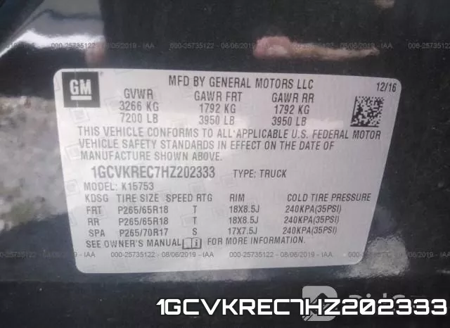 1GCVKREC7HZ202333 фото 10