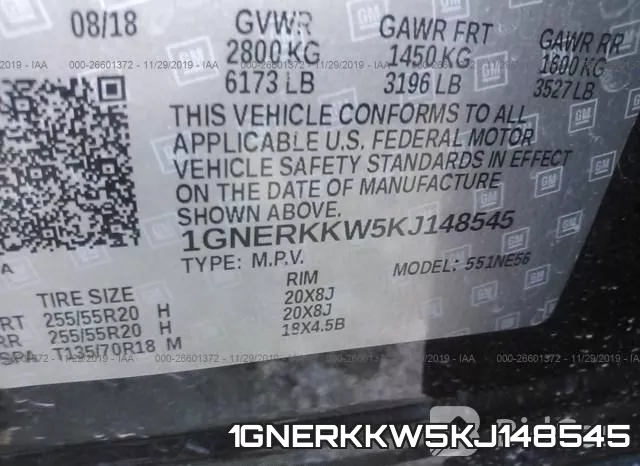 1GNERKKW5KJ148545 фото 10