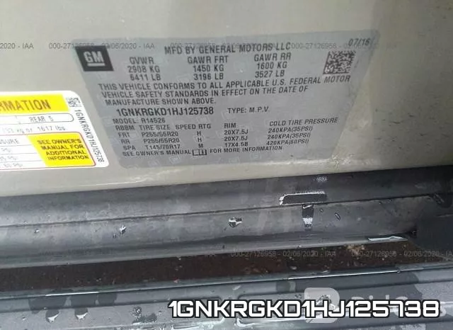 1GNKRGKD1HJ125738 фото 10