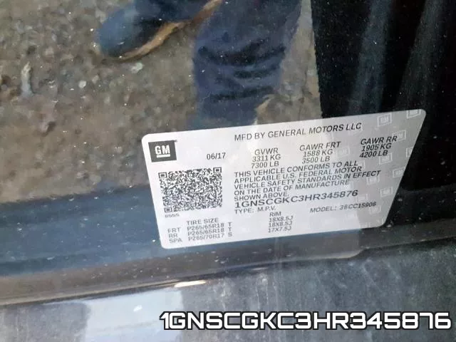 1GNSCGKC3HR345876 фото 2