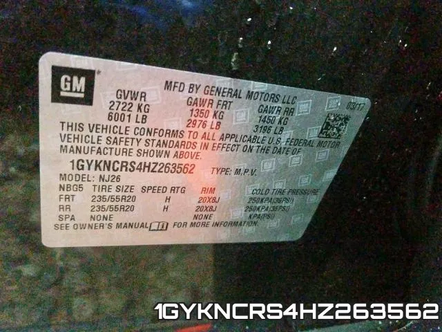 1GYKNCRS4HZ263562 фото 2