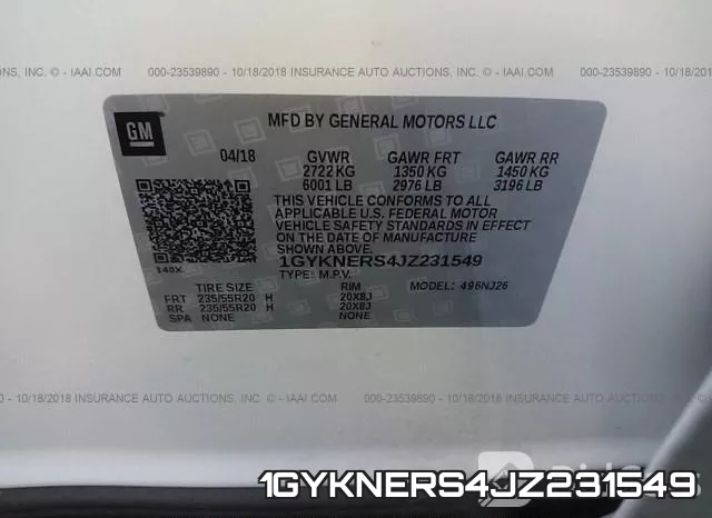 1GYKNERS4JZ231549 фото 10