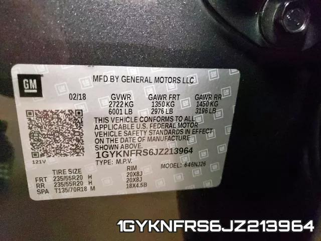 1GYKNFRS6JZ213964 фото 2