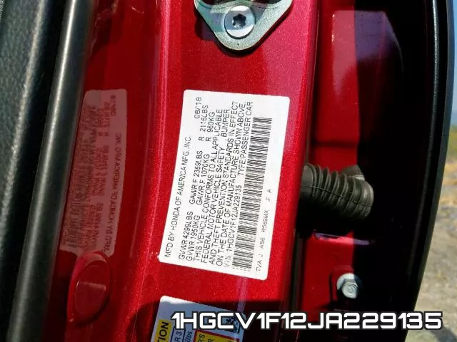 1HGCV1F12JA229135 фото 2