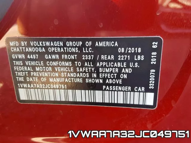 1VWAA7A32JC049751 фото 2