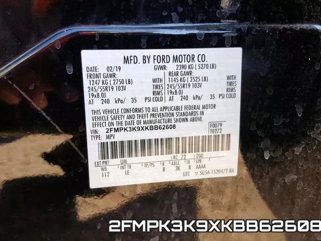 2FMPK3K9XKBB62608 фото 2