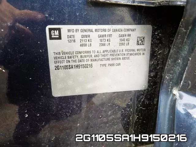 2G1105SA1H9150216 фото 2