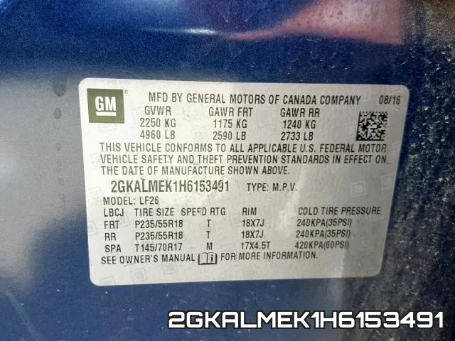 2GKALMEK1H6153491 фото 2
