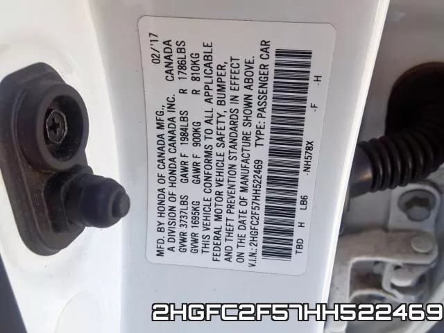 2HGFC2F57HH522469 фото 2