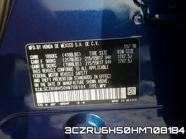 3CZRU6H50HM708184 фото 2