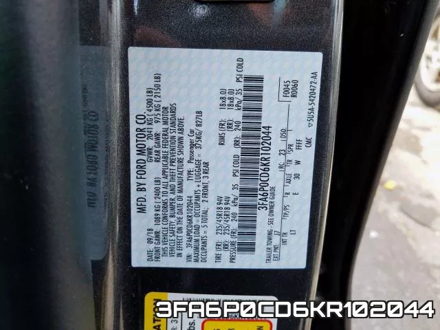 3FA6P0CD6KR102044 фото 2