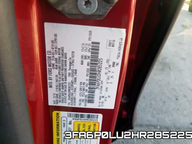 3FA6P0LU2HR285225 фото 2