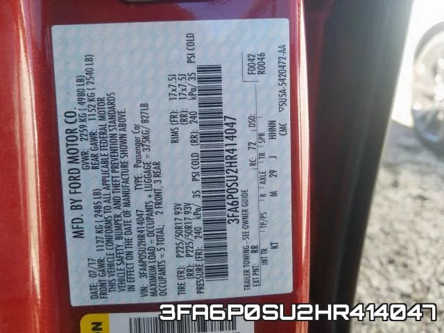3FA6P0SU2HR414047 фото 2
