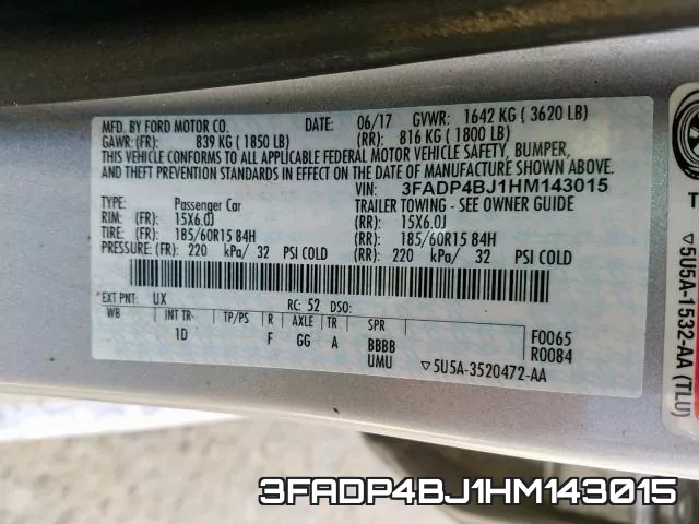 3FADP4BJ1HM143015 фото 2