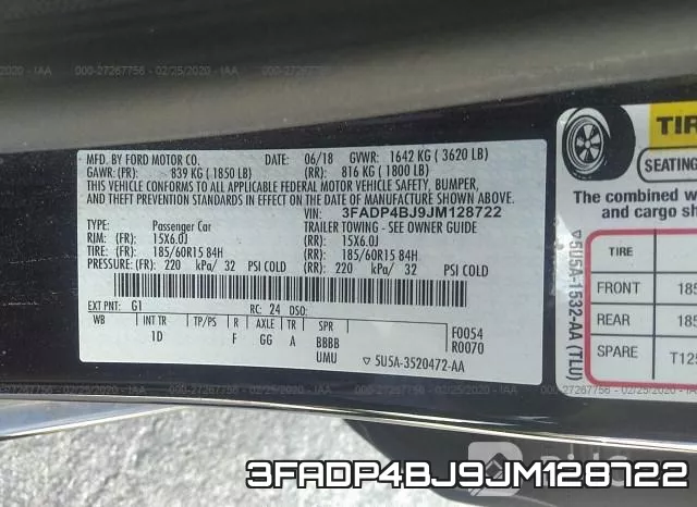 3FADP4BJ9JM128722 фото 10