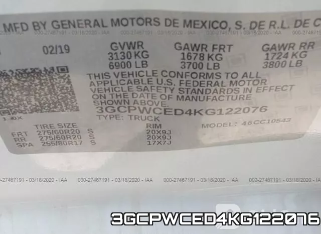 3GCPWCED4KG122076 фото 10