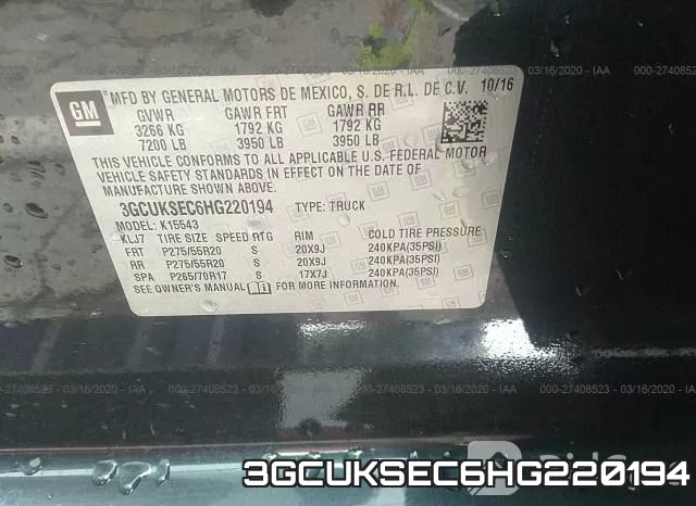 3GCUKSEC6HG220194 фото 10