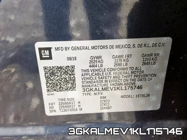 3GKALMEV1KL175746 фото 2
