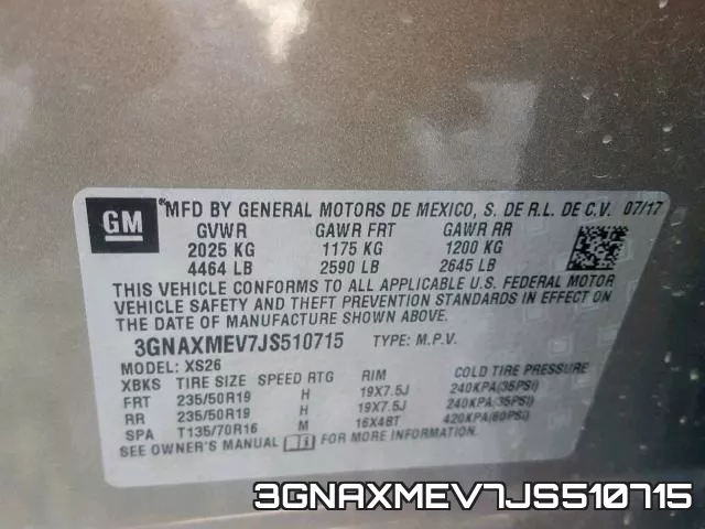 3GNAXMEV7JS510715 фото 2