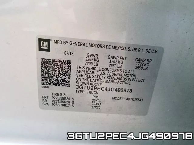 3GTU2PEC4JG490978 фото 2