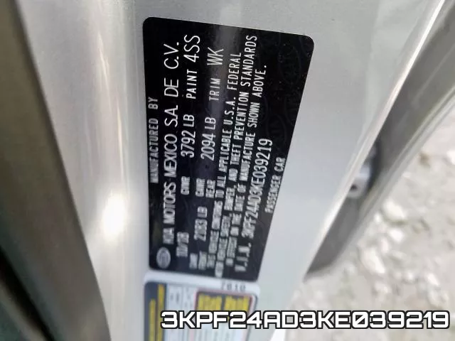 3KPF24AD3KE039219 фото 2
