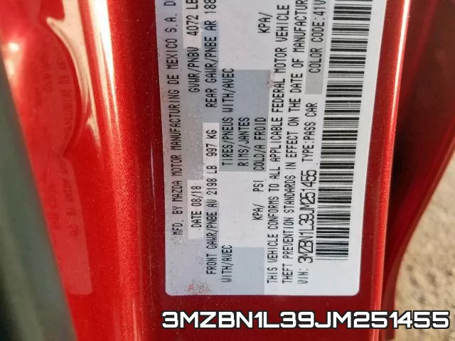 3MZBN1L39JM251455 фото 2