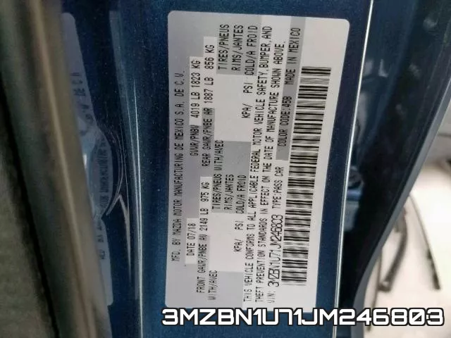 3MZBN1U71JM246803 фото 2