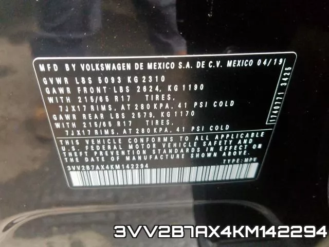 3VV2B7AX4KM142294 фото 2