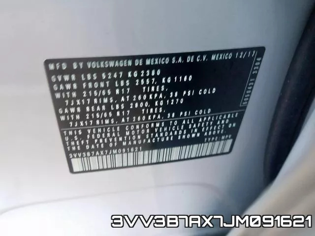 3VV3B7AX7JM091621 фото 2