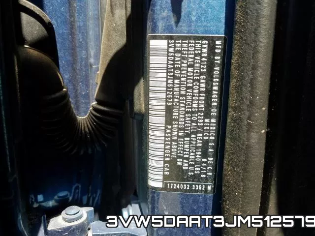3VW5DAAT3JM512579 фото 2