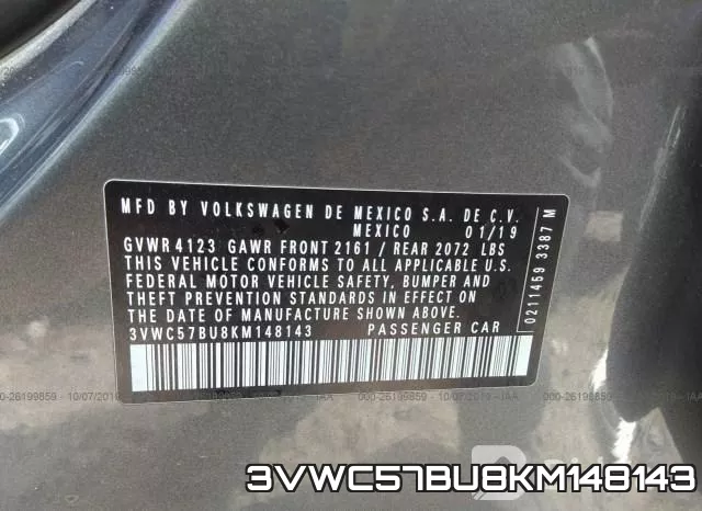 3VWC57BU8KM148143 фото 10