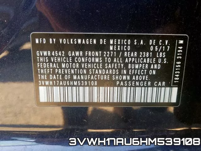 3VWH17AU6HM539108 фото 2