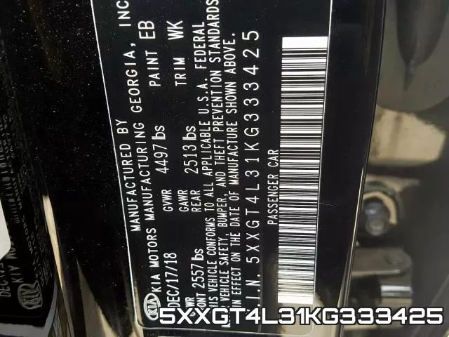 5XXGT4L31KG333425 фото 2