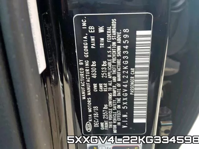 5XXGV4L22KG334598 фото 2