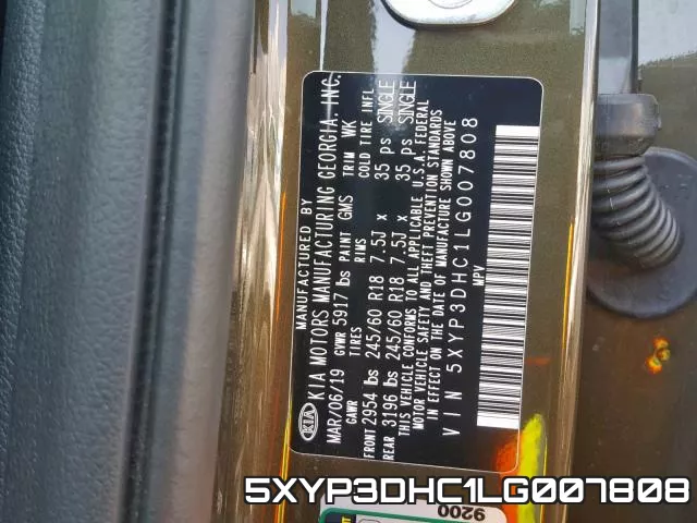 5XYP3DHC1LG007808 фото 2