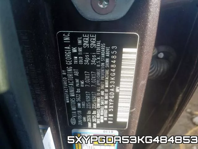 5XYPGDA53KG484853 фото 2