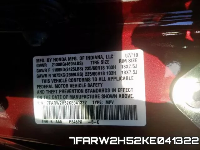 7FARW2H52KE041322 фото 2