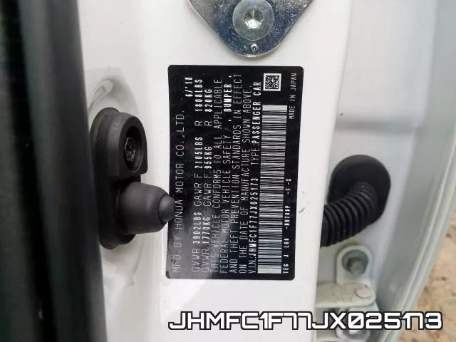 JHMFC1F77JX025173 фото 2
