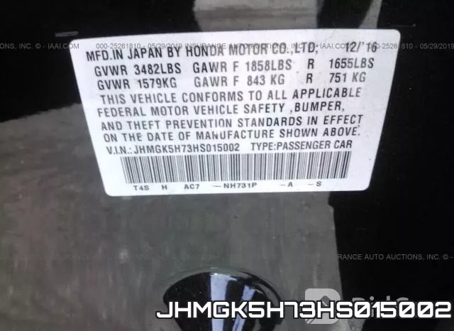 JHMGK5H73HS015002 фото 10