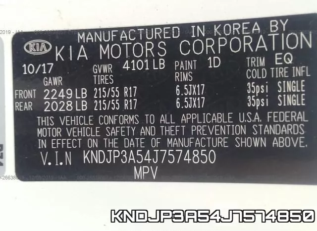 KNDJP3A54J7574850 фото 10