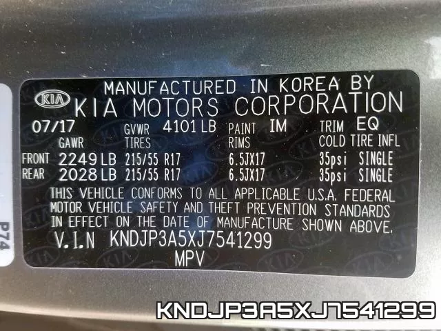KNDJP3A5XJ7541299 фото 2