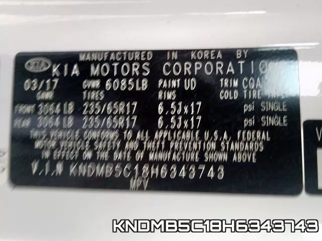 KNDMB5C18H6343743 фото 2