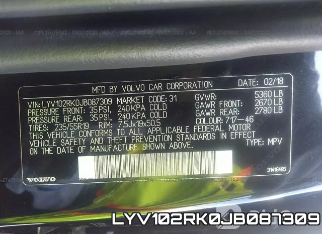 LYV102RK0JB087309 фото 10