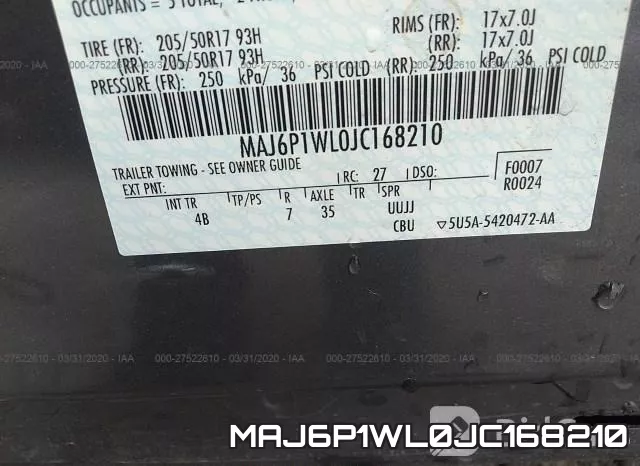 MAJ6P1WL0JC168210 фото 10