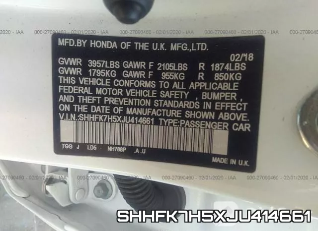 SHHFK7H5XJU414661 фото 10