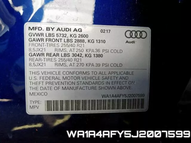 WA1A4AFY5J2007599 фото 2