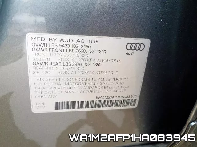WA1M2AFP1HA083945 фото 2
