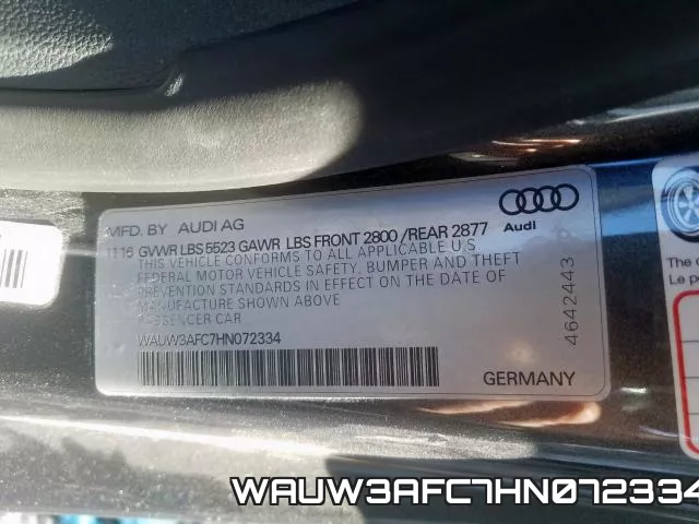 WAUW3AFC7HN072334 фото 2